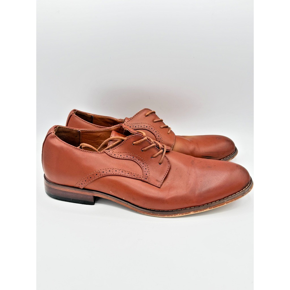 Vostey Men’s Brown Leather Oxford Dress Shoes Size 11 Lace Up